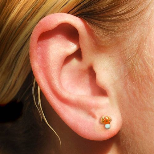 mushroom stud earring