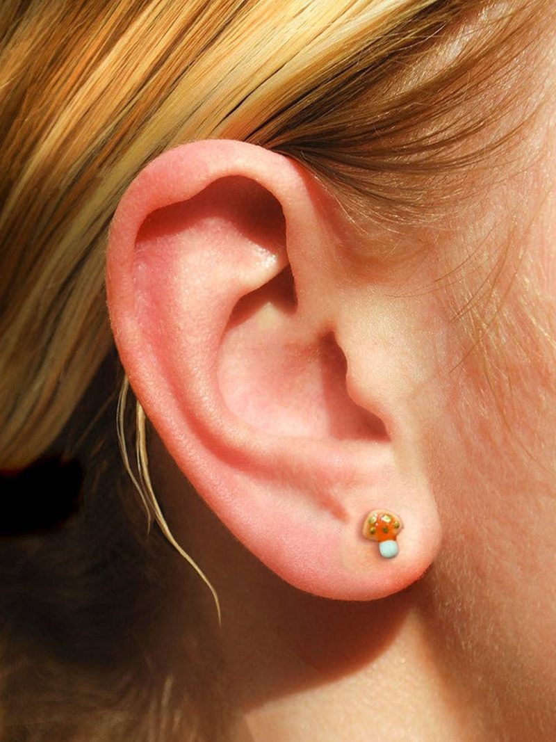 mushroom stud earring